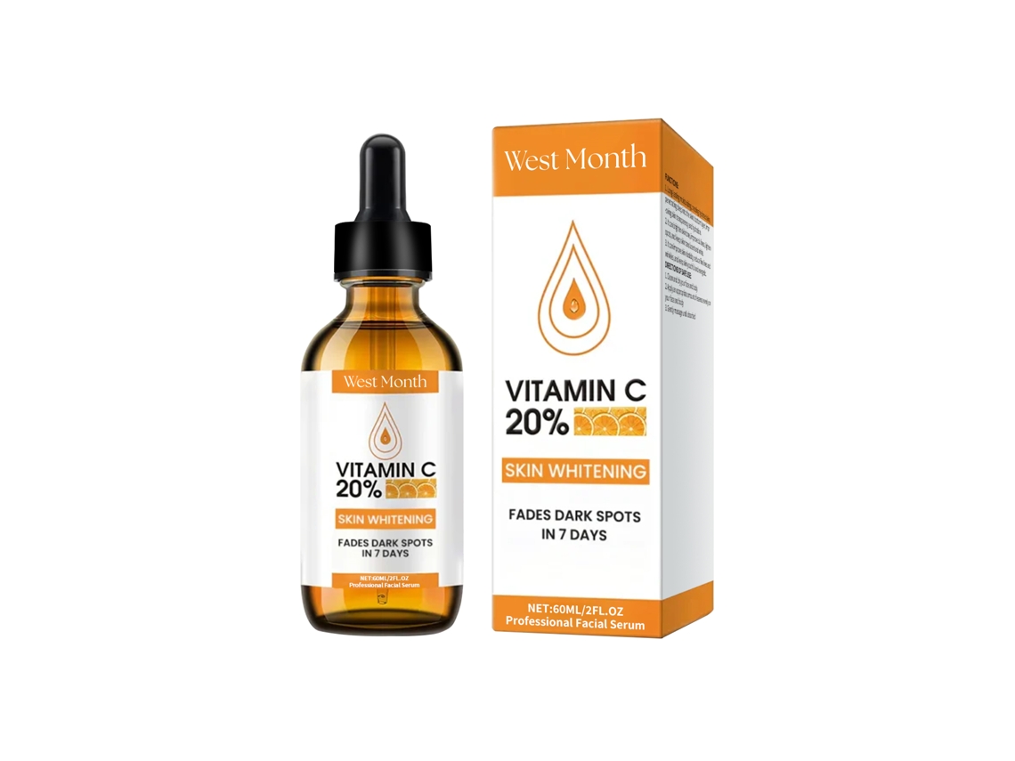 Sérum iluminador con vitamina C para una piel radiante.