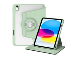 ZRUXE Funda para iPad 10Th Gen 10.9 2021 Acrílico 360 Rotación Funda de Cuero Desmontable para Tableta Verde