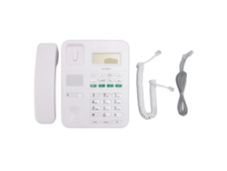Telefone Fixo Com Fio Id De Chamada Tela Lcd Ajuste De Volume E Brilho 4/5 Níveis Branco