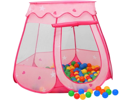 vidaXL Tienda de juegos para niños con 250 bolas rosa 102x102x82 cm