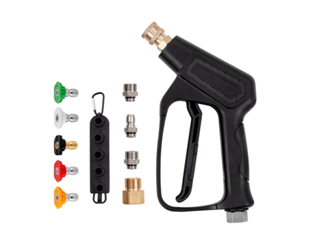 Pistola lavadora de pressão curta VEVOR, pistola de lavagem de alta potência de 4000 PSI, M22-14 mm / M22-15 / entrada de 3/8 '' e conector de mang...