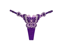 2026-tanga G-string Mujer Anillos De Metal Bordado De Mariposas Ajustable Interior Sexy