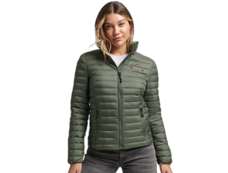 Abrigo para Mujer SUPERDRY (S - Nylon - Verde)