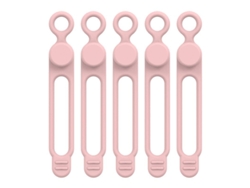 Correa Organizadora De Cables De Silicona Linjou, 5 Unidades, Rosa, 105*12 Mm, Para Cables De Datos De Auriculares.