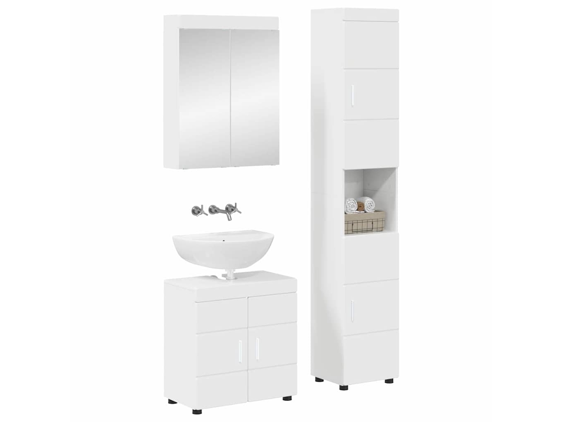 Maison Exclusive - Juego De Muebles De Baño Tulum 3 Pcs Brillante 60 X 34 X 63 Cm