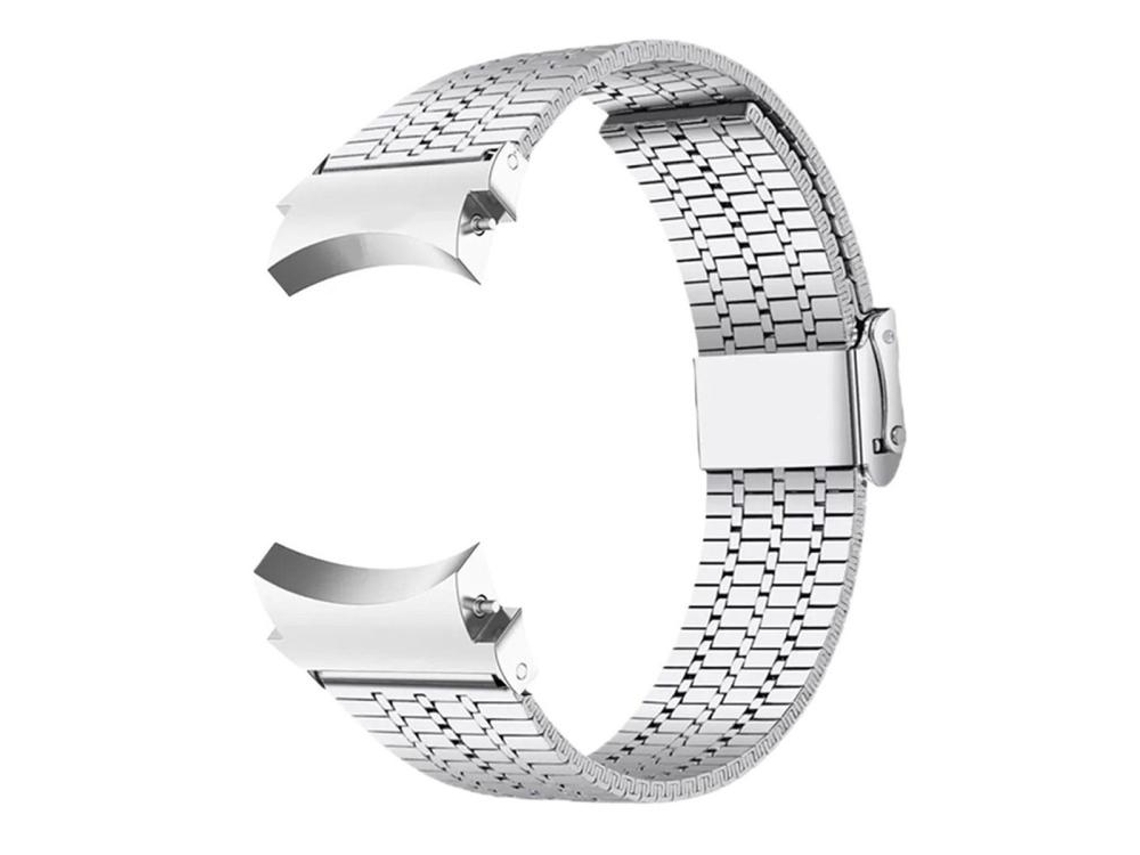 Pulsera de acero inoxidable para Samsung Galaxy Watch 7/6/5/4 con hebilla, siete cuentas, FWINL
