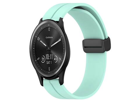 Correa de Reloj Inteligente para Garmin Vivomove Sport Correa de Reloj de Silicona de 20 mm con Cierre magnético Color sólido (Verde Azulado)