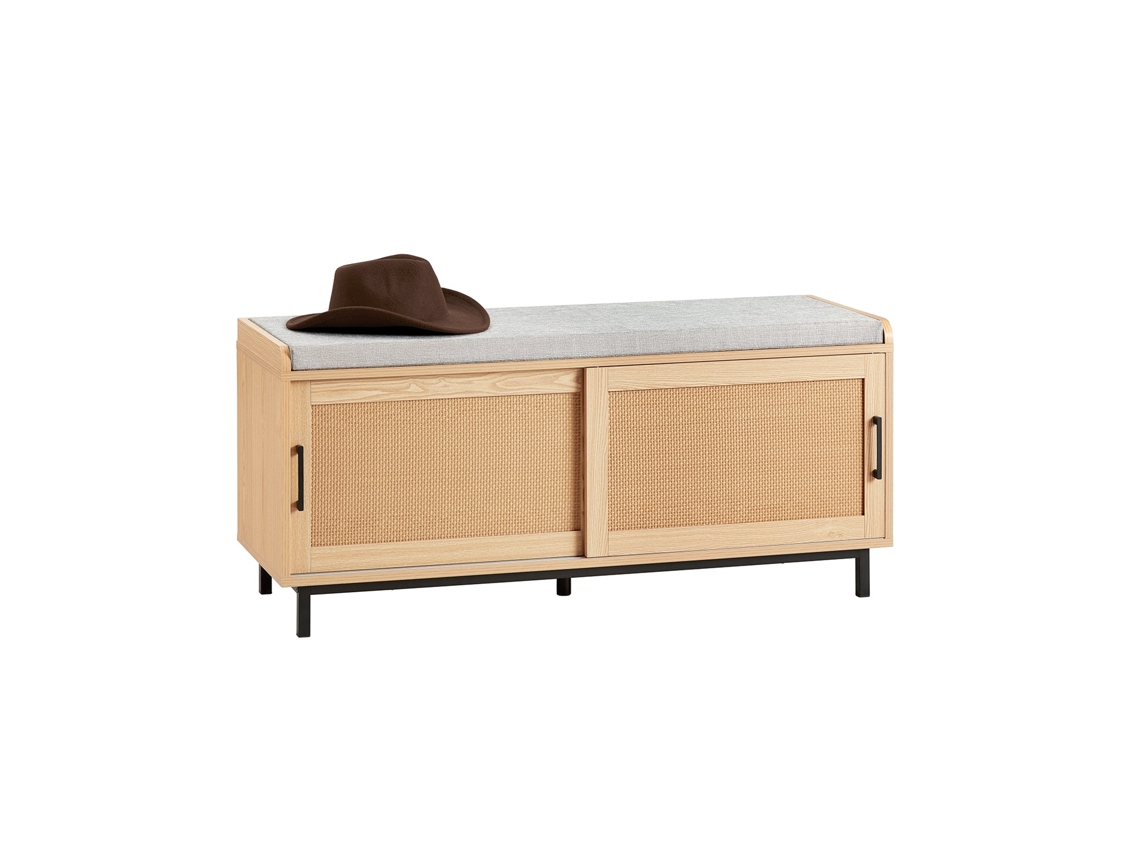 Fsr154-N Banco para Almacenaje de Zapatos con 2 Puertas 110 X 40 X 49 Cm SOBUY