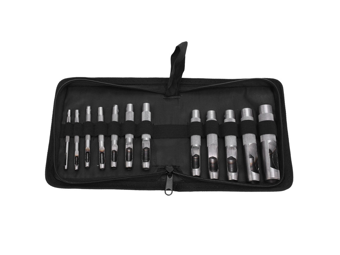 Juego De 12 Perforadoras De Acero Al Carbono Para Cinturones, Herramienta Manual Para Trabajos En Cuero.