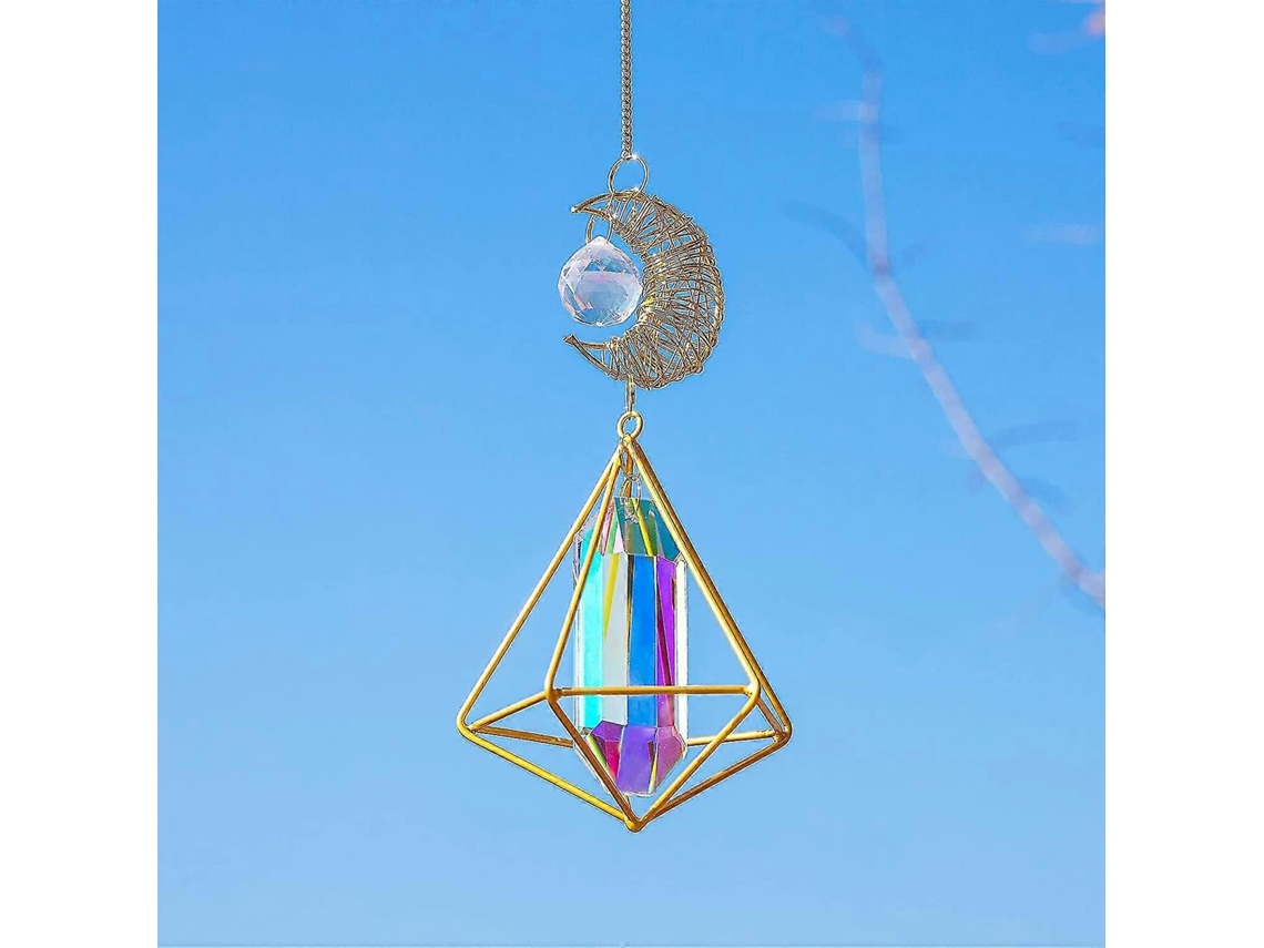 Atrapasol de cristal - Prisma de cristal que captura la luz solar, lámpara colgante para ventana, adorno de cristal arcoíris