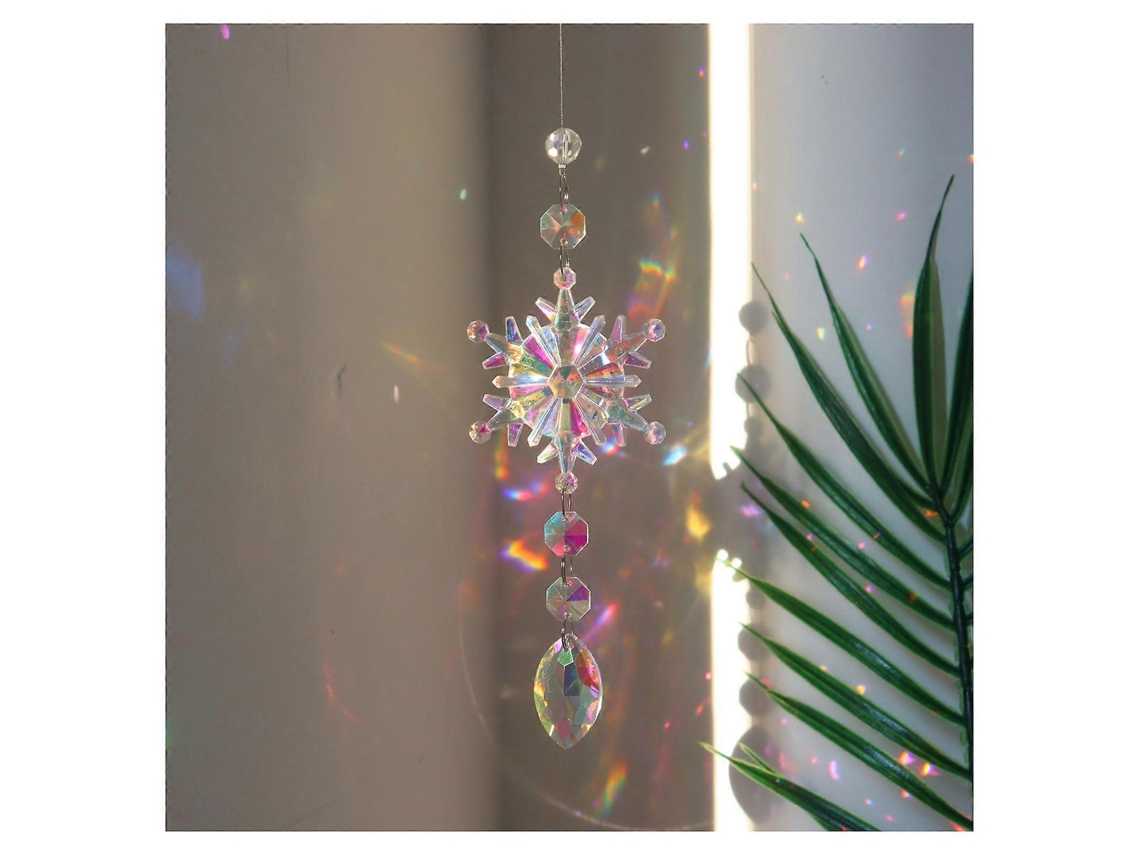 Cristales navideños para colgar, atrapasol, bola de cristal para colgar, creador de arcoíris