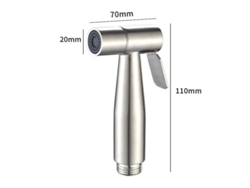 Pistola De Bidet De Acero Inoxidable, Dimensiones 110x70 Mm, Conexión 1/2”