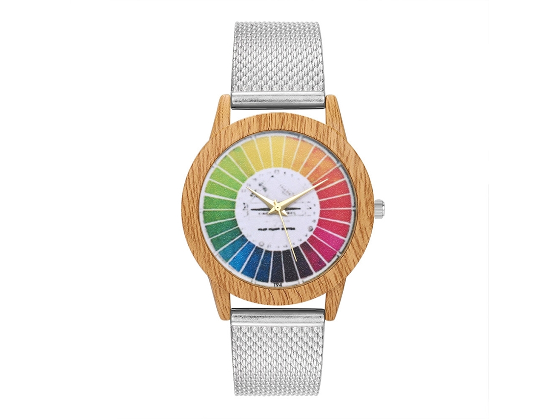 Reloj De Pulsera De Aleación Unisex Con Dial Redondo Analógico De Cuarzo Plata