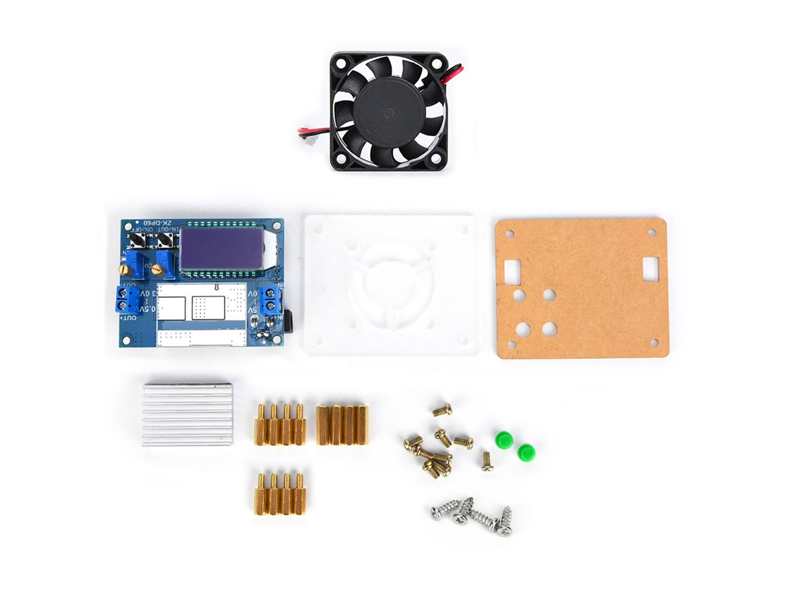 Módulo Convertidor De Energía Dc Dc Ajustable Buck 5.5-30v A 0.5-30v Con Lcd Y Ventilador