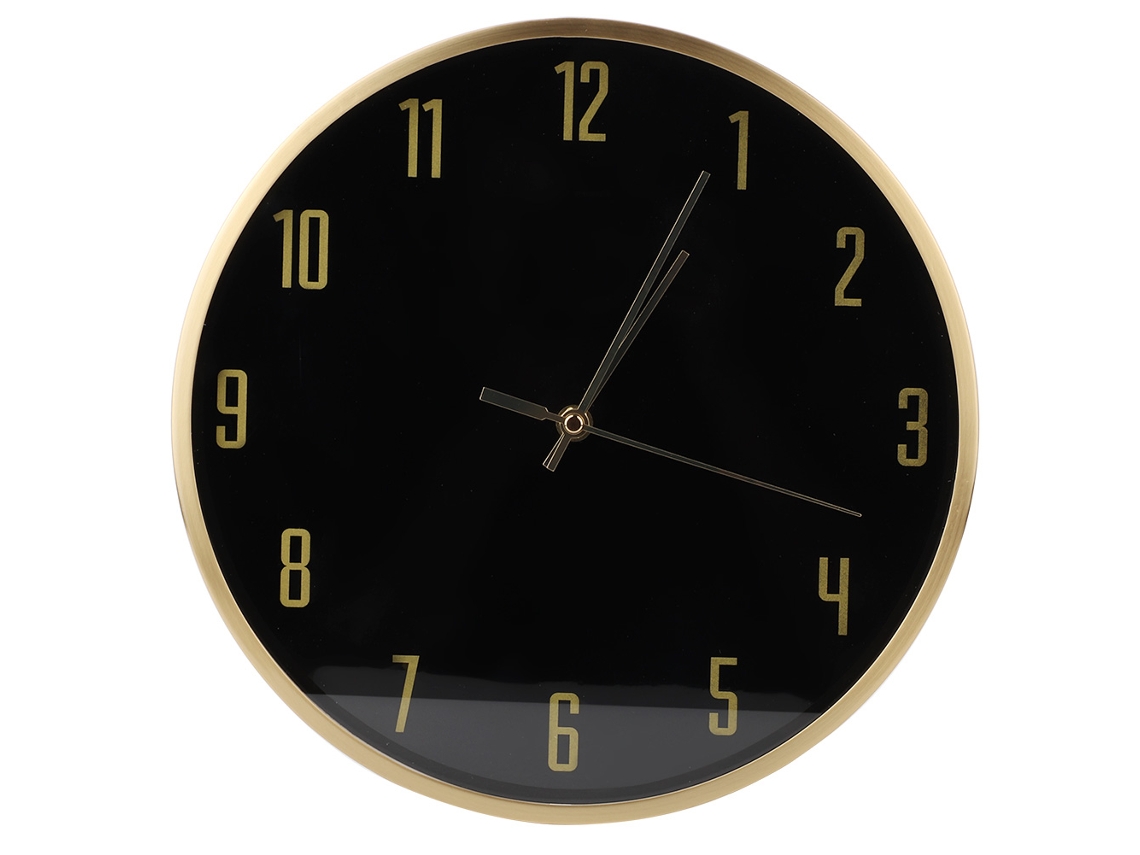 Reloj de pared de latón silencioso con diseño redondo para decoración del hogar
