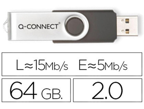 Kf41514 :Pen Drive Usb Q-Connect Flash 64Gb Precio Uni. Venta múltiplos 1
