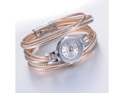 Reloj De Pulsera De Estilo Retro Para Mujer Con Delicadas Circonitas Y Movimiento De Cuarzo Dorado.