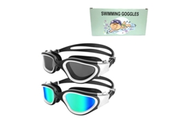 Gafas de natación galvanizadas 1900, negras y blancas, marrones + negras y blancas chapadas en oro (estuche de color)