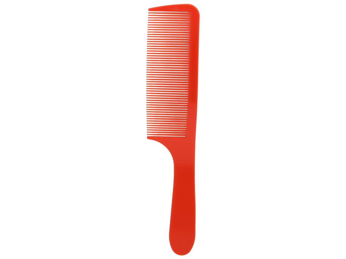 Pente de plástico com dentes finos e curvados para desembaraçar cabelos, ideal para cabeleireiros, barbearias e uso doméstico (vermelho)