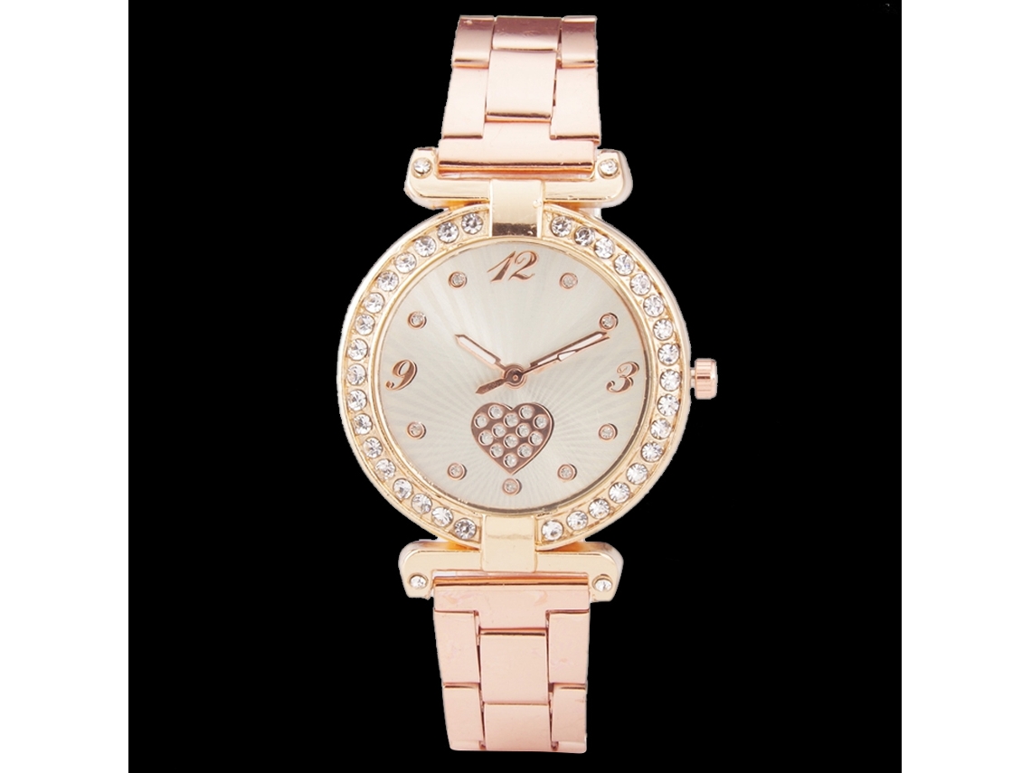 Reloj De Pulsera Unisex De Acero Color Oro Rosa Con Movimiento De Cuarzo Y Estilo Moderno.