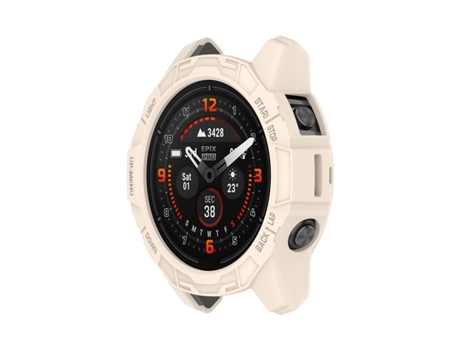 Garmin Epix Pro 42 mm / Fenix 7S / 7S Pro ENKAY Estuche protector para reloj diseñado con armadura de TPU Hat-Prince (Beige)