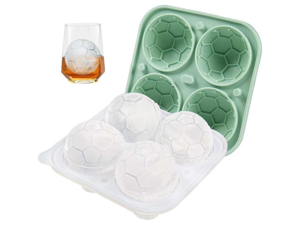 Molde Para Cubitos De Hielo Con Forma De Balón De Fútbol Americano Y Tapa De Embudo Transparente Para Brandy Y Cócteles - Verde