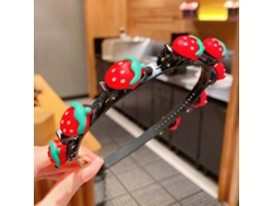 Tiara Para Meninas Cute Com Pingente Exquisito Hairband Hair Hoop Para Viagem E Vida Diária Morango