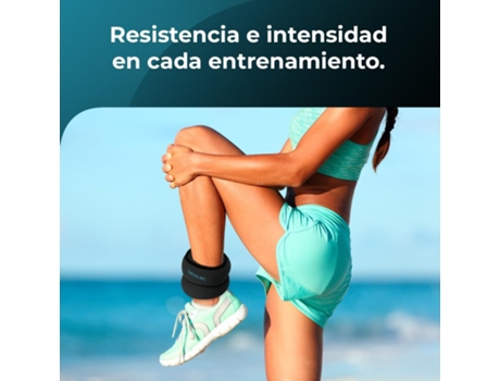 CECOTEC Conjunto de 2 Pesas Ajustables con Velcro para Tobillos y Muñecas. Peso Individual de 1 kg. Rellenado de Arena