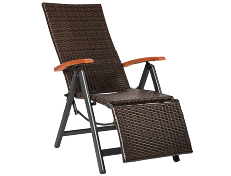 Silla de ratán Brisbane plegable con estructura de aluminio y reposapiés