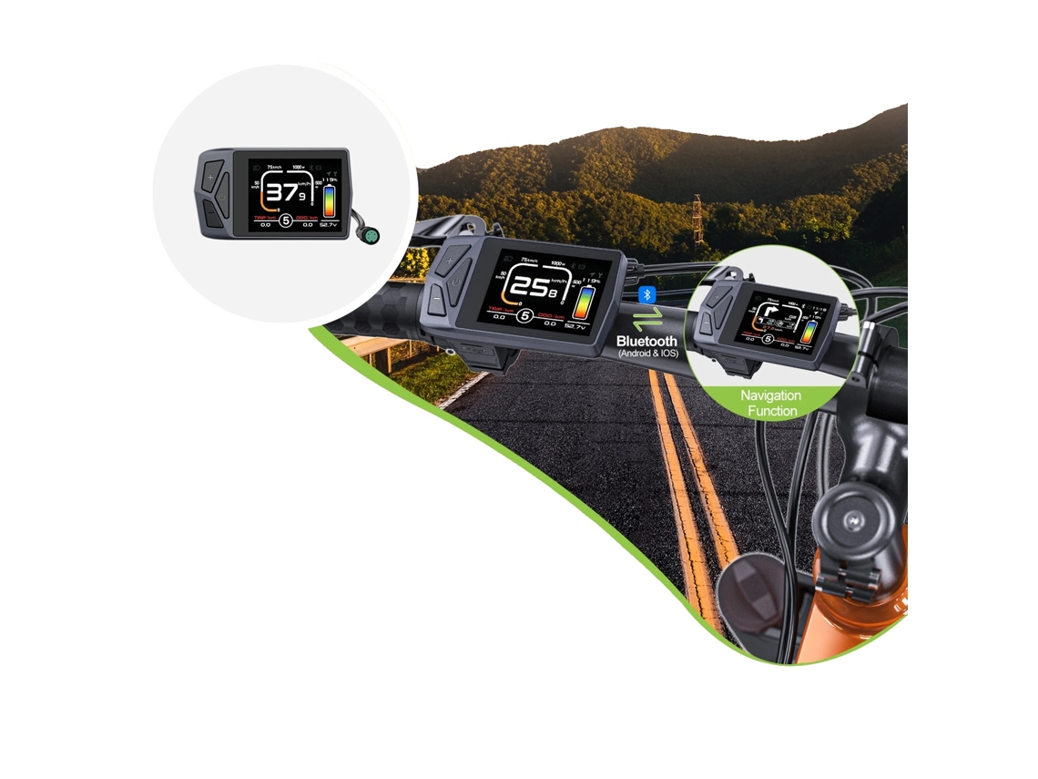 Bicicleta eléctrica, pantalla TFT, Bluetooth, EKD01