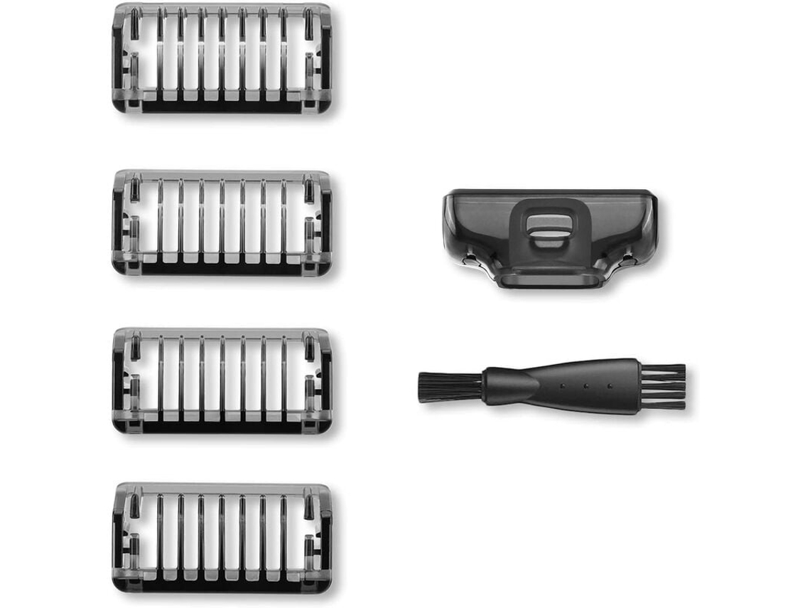 Juego de 4 peines guía de 1/2/3/5 mm para Philips Oneblade QP2520 QP2530 QP2620 QP2630 QP6510 QP6520 con tapa protectora y cepillo Neveance
