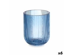Vaso Rayas Azul Cristal 270 ml (6 Unidades)