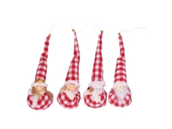 Adorno Navideño De Elfo Suave Rojo Y Blanco Para Árbol De Navidad (juego De 4)