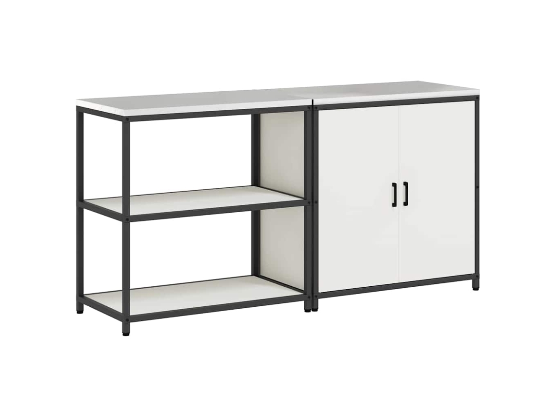Juego de almacenamiento de cocina blanco de 2 piezas con puerta MAISON EXCLUSIVE