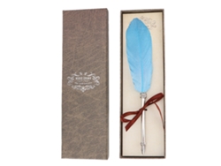Pluma De Pluma Vintage Para Caligrafía Con Tinte En Caja Regalo (azul)