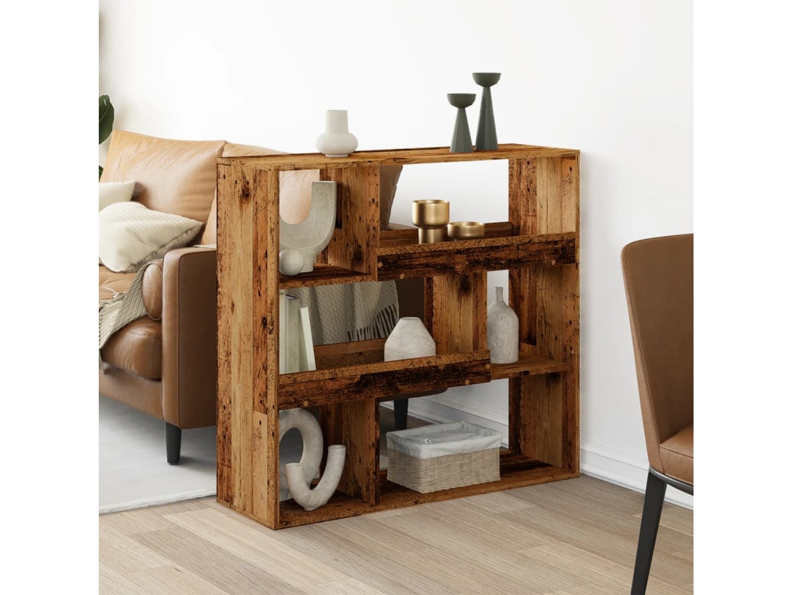 Biombo plegable | Separador de ambientes 100x33x94,5 cm, derivados de la madera, madera antigua