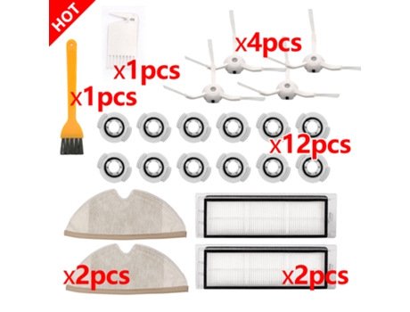 Juego múltiple de paños de fregona, cepillos de filtro HEPA con rueda para Xiaomi Roborock S50, accesorios S55 S5 1S Xiaowa E25, piezas de aspirado...