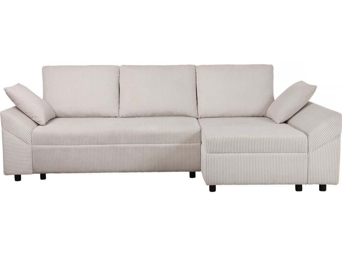 Sofá esquinero de 3 plazas Vaugirard Ii en terciopelo pana beige Habitat Et Jardin