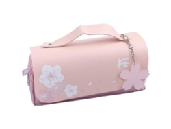 2026-estuche De Lápices Sakura, Estuche Simple Y Bonito Con Cremalleras Dobles Para Estudiantes, Rosa