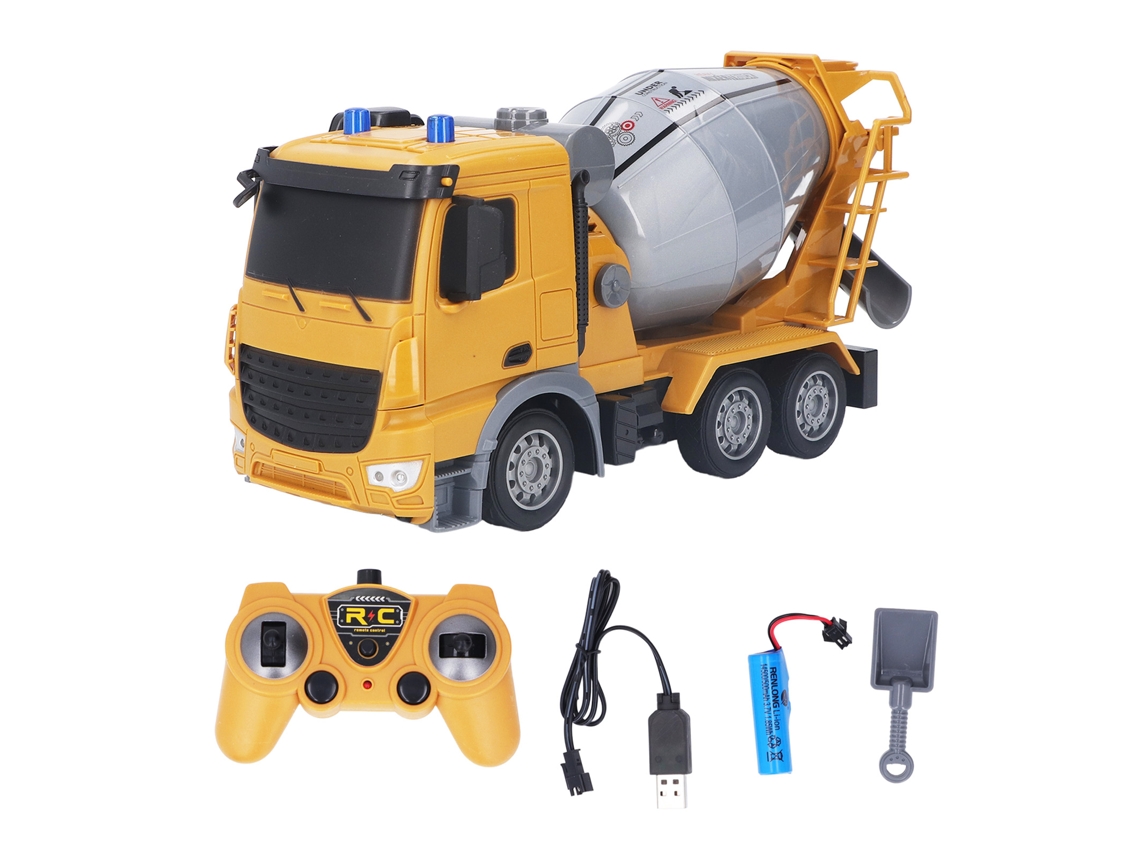 Brinquedo Caminhão De Cimento Rc Com Controle Remoto 2.4ghz 6 Rodas Para Crianças