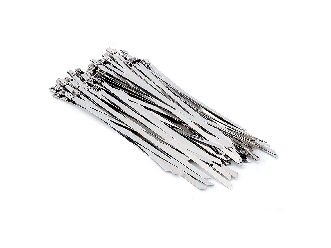 50 Peças De Cintas De Aço Inoxidável 304 Auto-bloqueantes 8'' (4.6200mm) Anti-corrosivas Para Envoltório De Escape