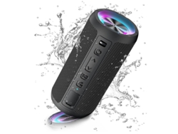 Altavoz Bluetooth, altavoces Bluetooth inalámbricos portátiles con luz LED, volumen más alto y graves mejorados, negro Yizhood