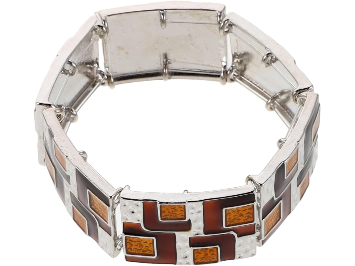 Pulsera Rígida Geométrica De Metal Gruesa, Elástica, Estilo Brazalete Vintage Para Mujer.