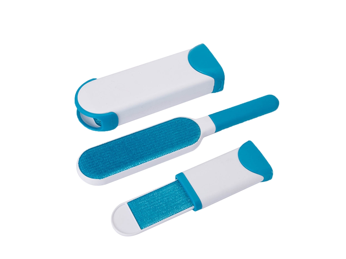 Cepillos quitapelusas de doble cara, reutilizables, con mango suave para sofás y textiles, color azul.