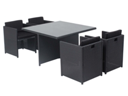 Conjunto de Comida CONCEPT U Miami 4 Personas em poli rattan Negro trançado resina