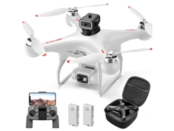 Dron S116 Max 4k Esc Con Cámara Hd, Motor Sin Escobillas Y Sistema De Evitación De Obstáculos 3 Baterías Blanco