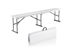 Banco de jardín plegable de HDPE de 182 cm para eventos, camping y fiestas Tekmaquinas