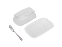 Caja Curva Grande Para Mantequilla Con Tapa Contenedor De Queso Placa Para Cocina Hogar Blanca