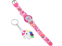 Reloj de pulsera infantil de unicornio con llavero. GOKOCO