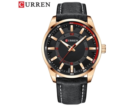 Relojes para hombre Reloj con correa de cuero para hombres Relojes de pulsera de negocios impermeables Shell RosaNegro VEANXIN
